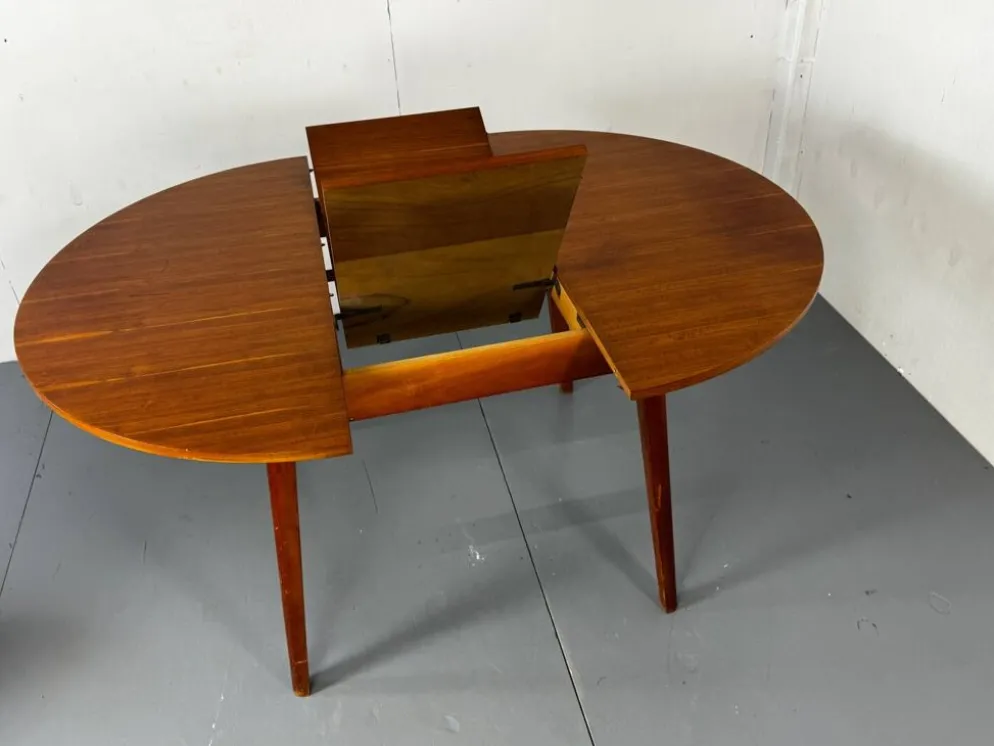 Table à manger ronde extensible moderniste danoise du milieu du siècle, 19