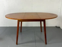 Table à manger ronde extensible moderniste danoise du milieu du siècle, 19