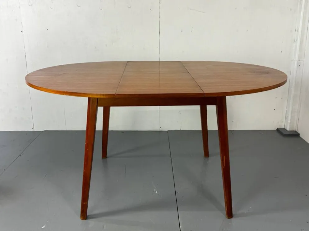 Table à manger ronde extensible moderniste danoise du milieu du siècle, 19