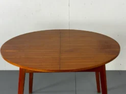 Table à manger ronde extensible moderniste danoise du milieu du siècle, 19
