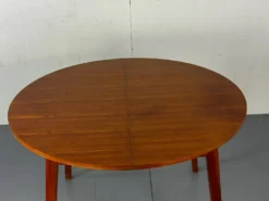 Table à manger ronde extensible moderniste danoise du milieu du siècle, 19