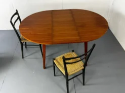 Table à manger ronde extensible moderniste danoise du milieu du siècle, 19