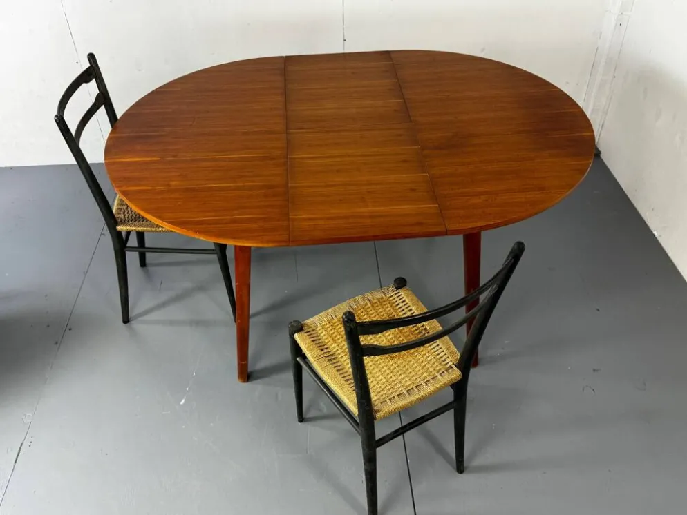 Table à manger ronde extensible moderniste danoise du milieu du siècle, 19