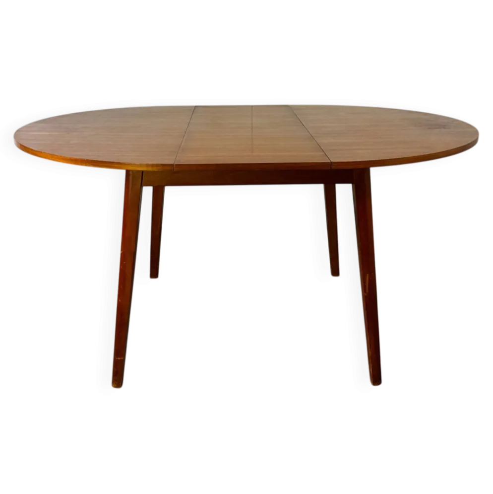Table à manger ronde extensible moderniste danoise du milieu du siècle, 19