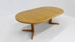 Table à manger ronde extensible danoise vintage des années 1960
