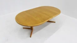 Table à manger ronde extensible danoise vintage des années 1960