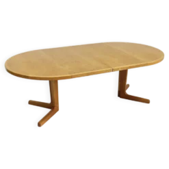 Table à manger ronde extensible danoise vintage des années 1960
