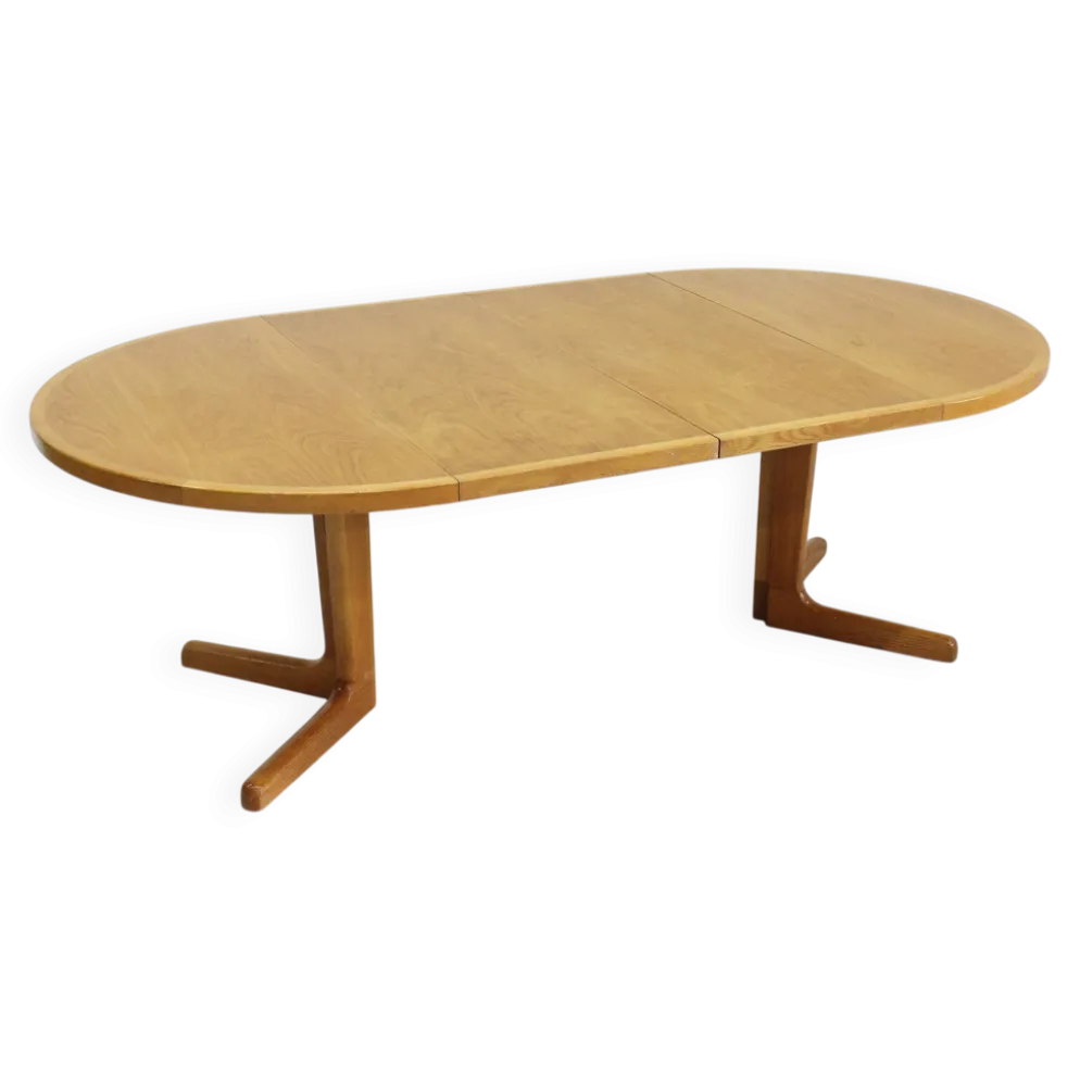 Table à manger ronde extensible danoise vintage des années 1960