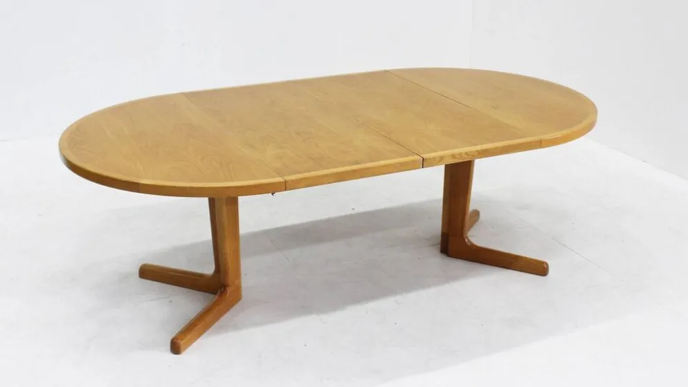 Table à manger ronde extensible danoise vintage des années 1960