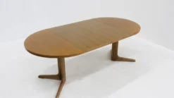 Table à manger ronde extensible danoise vintage des années 1960
