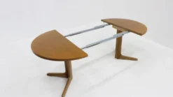 Table à manger ronde extensible danoise vintage des années 1960