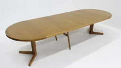 Table à manger ronde extensible danoise vintage des années 1960 XL
