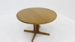 Table à manger ronde extensible danoise vintage des années 1960 XL