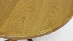 Table à manger ronde extensible danoise vintage des années 1960 XL