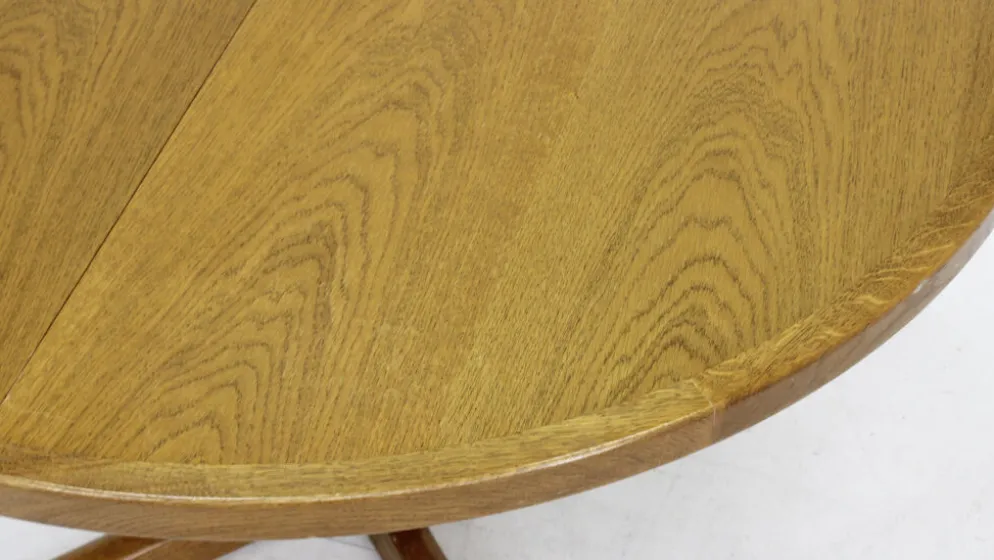 Table à manger ronde extensible danoise vintage des années 1960 XL