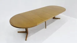 Table à manger ronde extensible danoise vintage des années 1960 XL