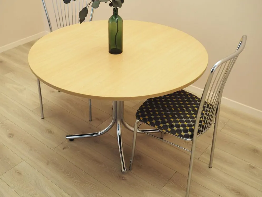 Table à manger ronde italienne sur base en métal, années 1980