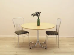 Table à manger ronde italienne sur base en métal, années 1980