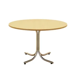 Table à manger ronde italienne sur base en métal, années 1980