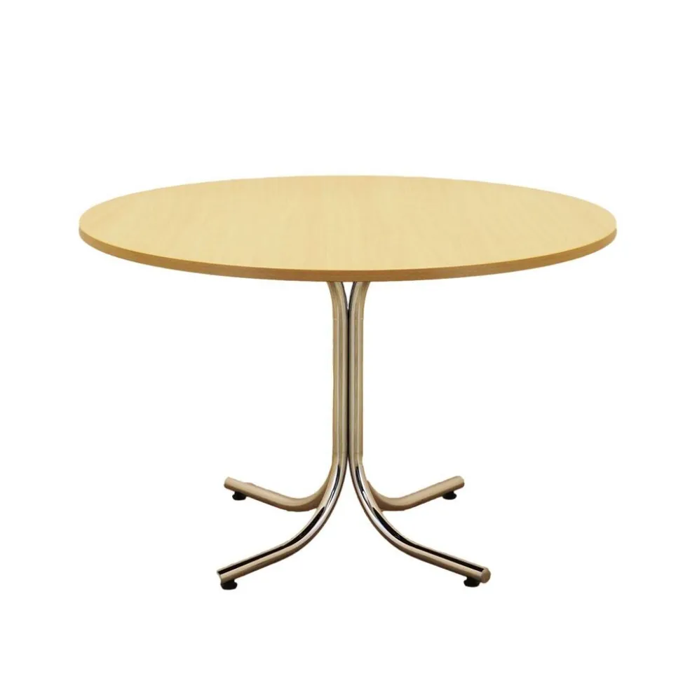 Table à manger ronde italienne sur base en métal, années 1980
