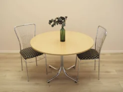 Table à manger ronde italienne sur base en métal, années 1980