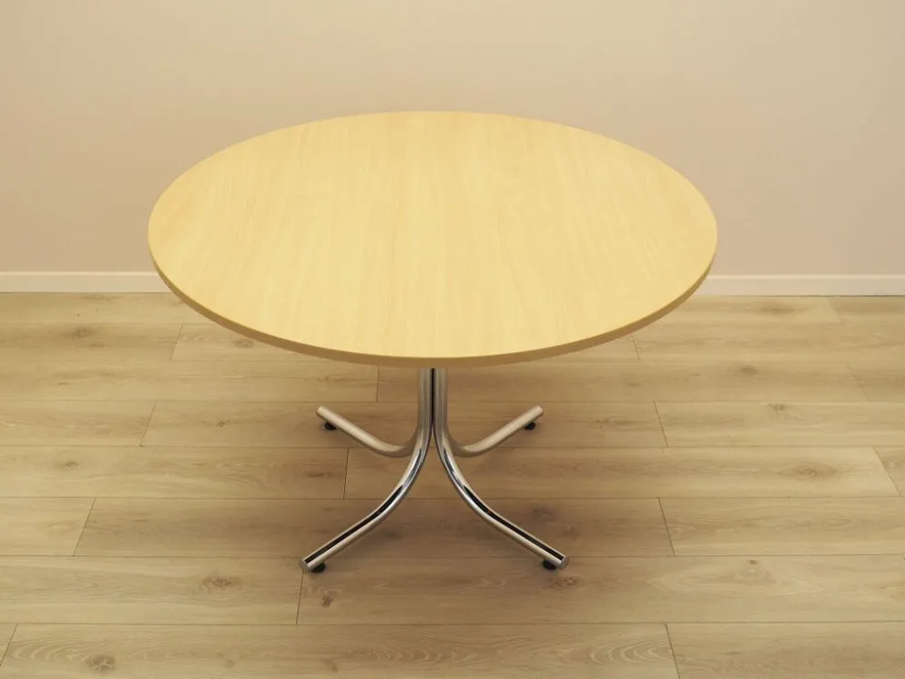 Table à manger ronde italienne sur base en métal, années 1980