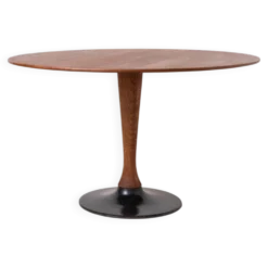 Table à manger ronde Mid-Century Modern, Tchécoslovaquie, style Eero Saarinen