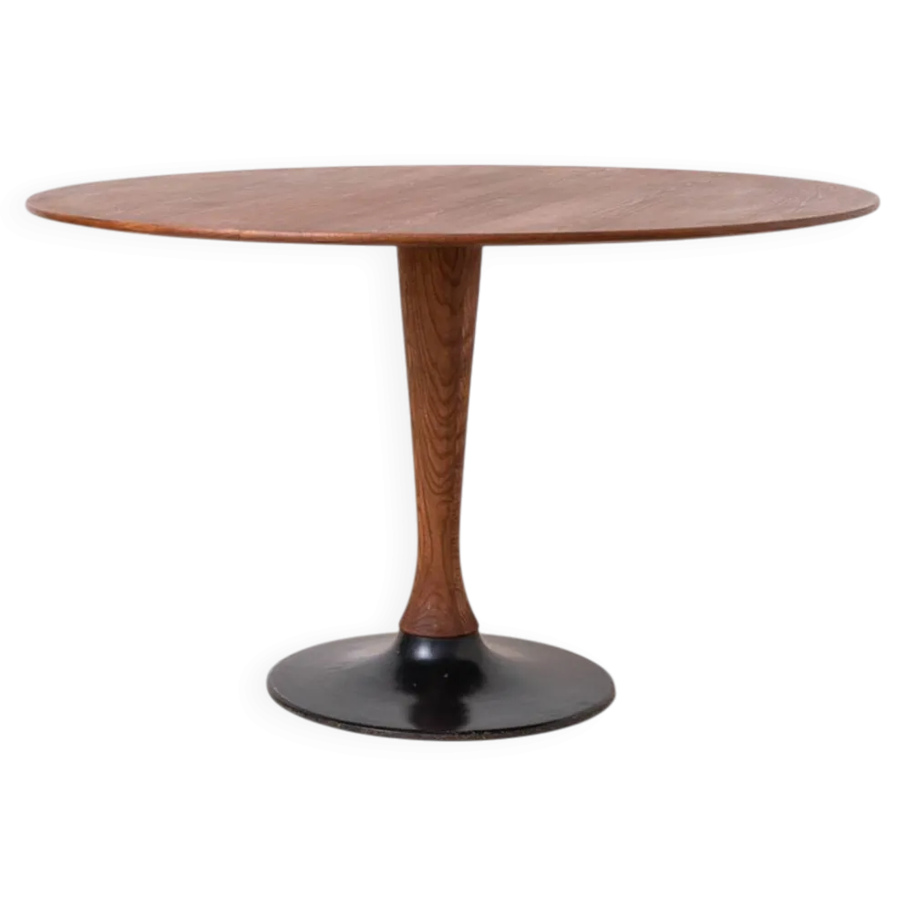 Table à manger ronde Mid-Century Modern, Tchécoslovaquie, style Eero Saarinen