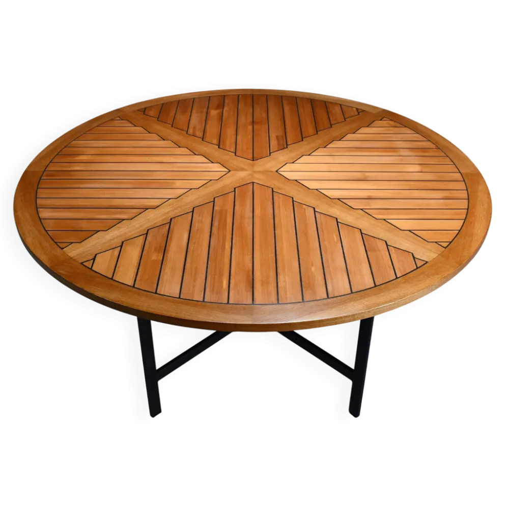Table à manger ronde par Olle Pira. Années 1970, Suède.