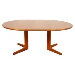 Table à manger ronde vintage | extensible | teck | 121-173 cm