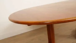 Table à manger ronde vintage | extensible | teck | 121-173 cm
