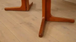 Table à manger ronde vintage | extensible | teck | 121-173 cm