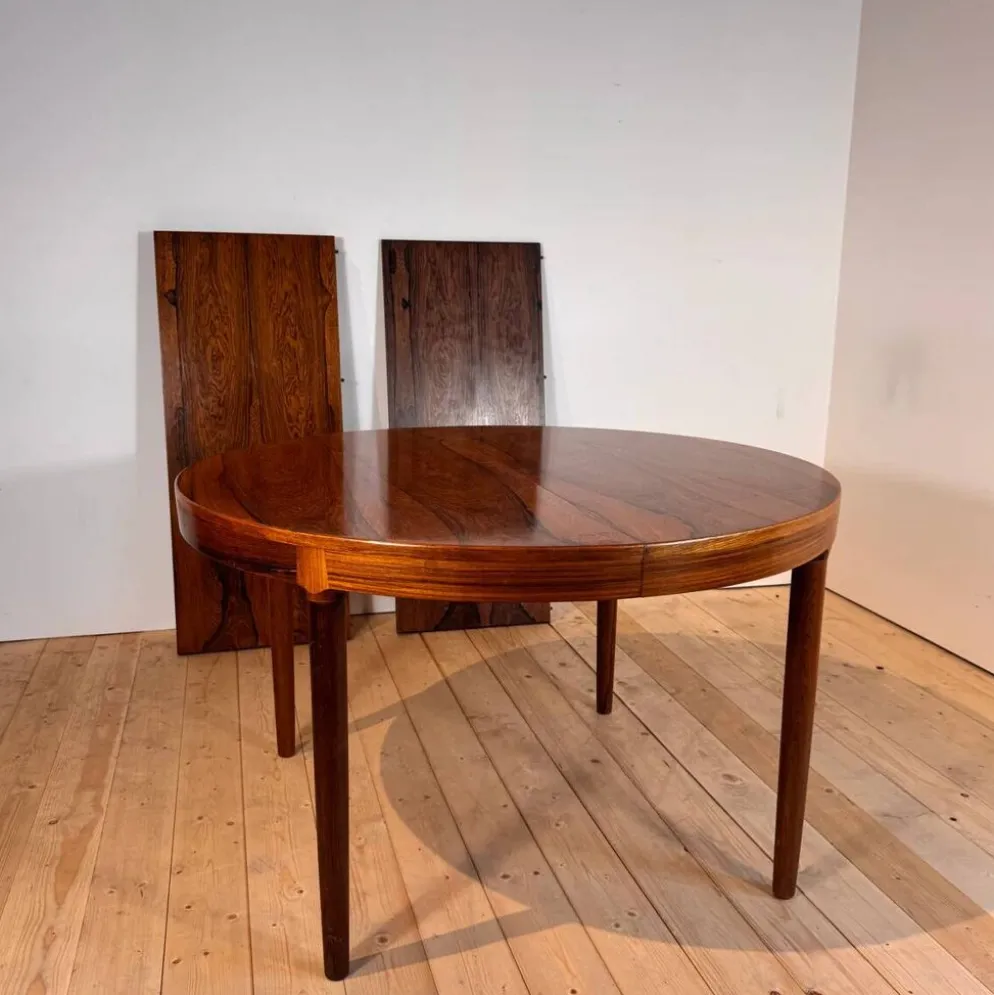 Table à manger rond Randers Møbelfabrik en palissandre, années 60