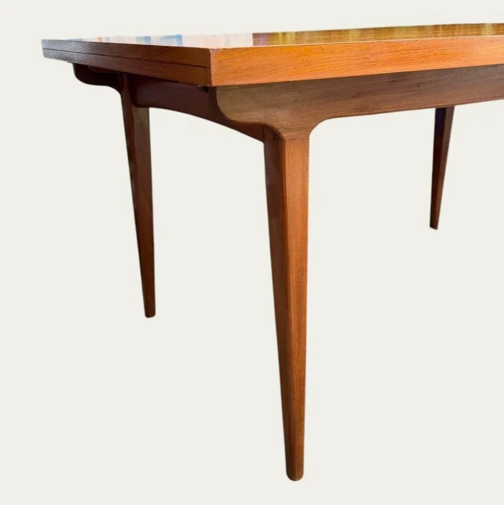 Table à manger scandinave extensible en Teck 1960