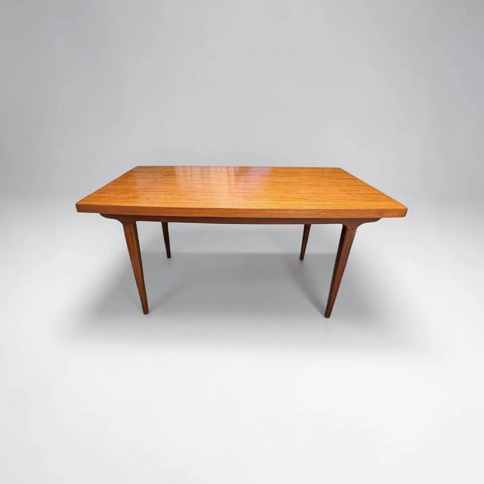 Table à manger scandinave extensible en Teck 1960