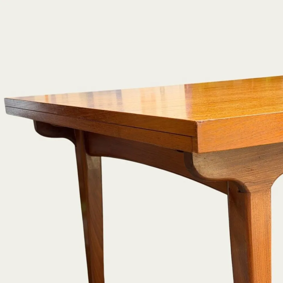 Table à manger scandinave extensible en Teck 1960
