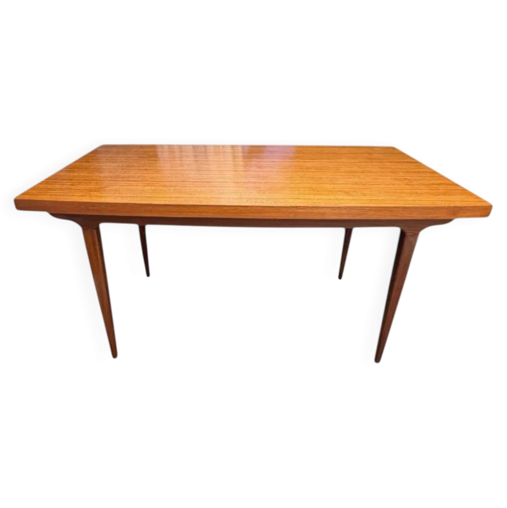 Table à manger scandinave extensible en Teck 1960