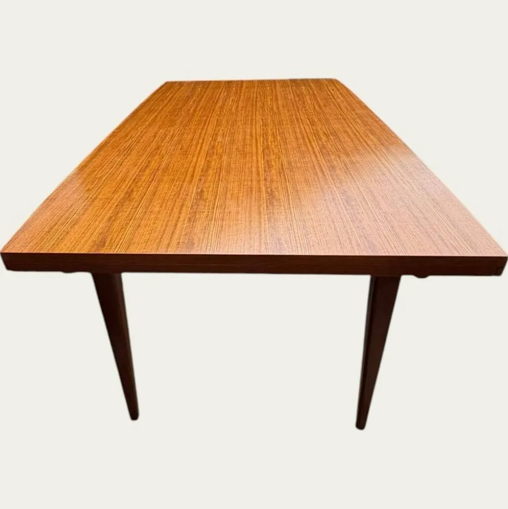 Table à manger scandinave extensible en Teck 1960