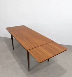 Table à manger scandinave vintage extensible en teck