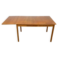 Table à manger scandinave vintage avec rallonge estampillée Garnas - Suède - années 60