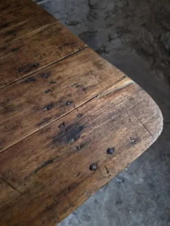 Table à manger / table de vigneron française ancienne, primitive et pliante
