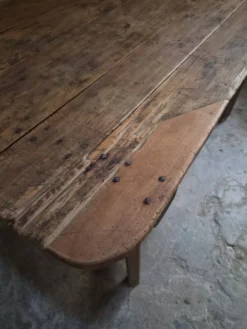 Table à manger / table de vigneron française ancienne, primitive et pliante