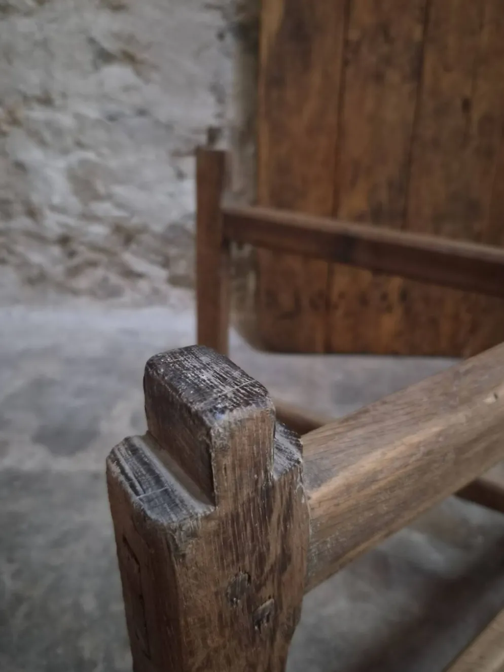 Table à manger / table de vigneron française ancienne, primitive et pliante
