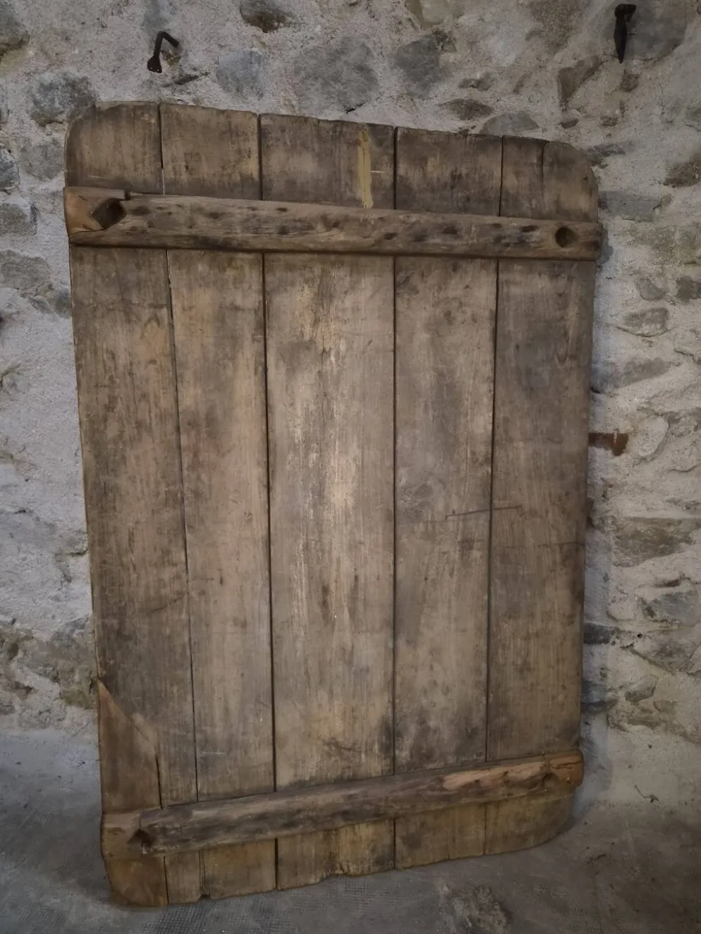 Table à manger / table de vigneron française ancienne, primitive et pliante