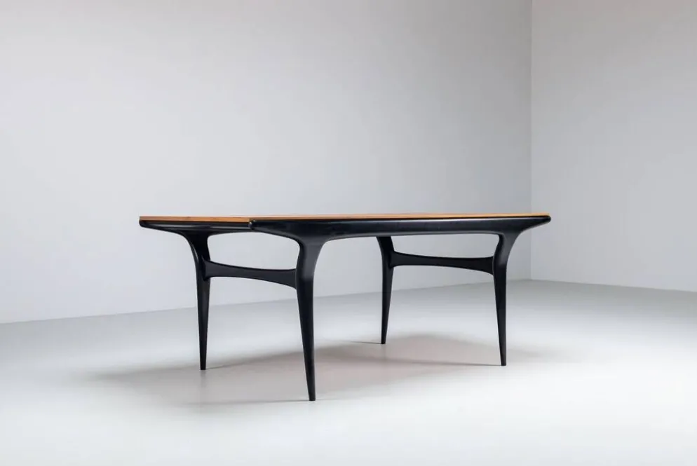 Table à manger T4 Alfred Hendrickx en hêtre Belform Belgique 1958
