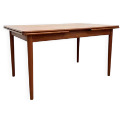 Table à manger teck rallonges intégrées — scandinave