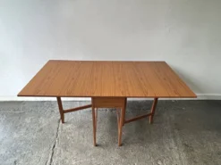 Table à manger vintage en teck à rabats Schreiber Mid-Century Modern, années 1960