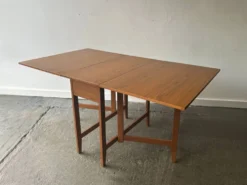 Table à manger vintage en teck à rabats Schreiber Mid-Century Modern, années 1960