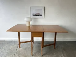 Table à manger vintage en teck à rabats Schreiber Mid-Century Modern, années 1960