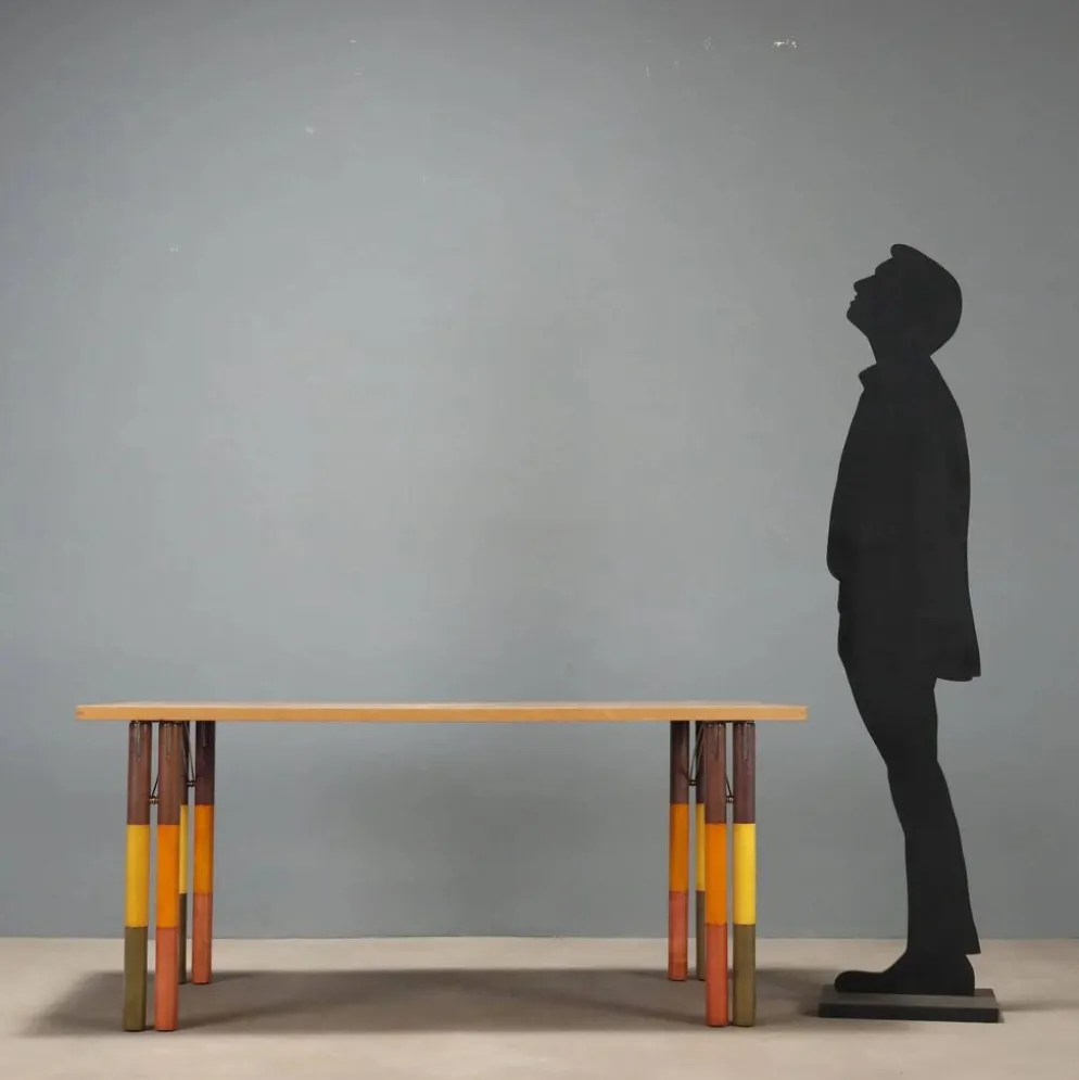 Table à manger vintage Karan d'Ache Malobbia, design Citterio et Nava, années 1980